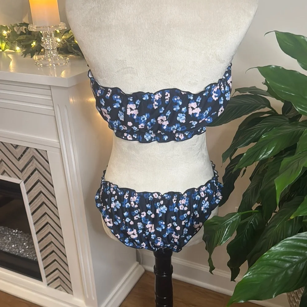 SHEIN Black Floral Bikini NWOT - Picture 3 of 3